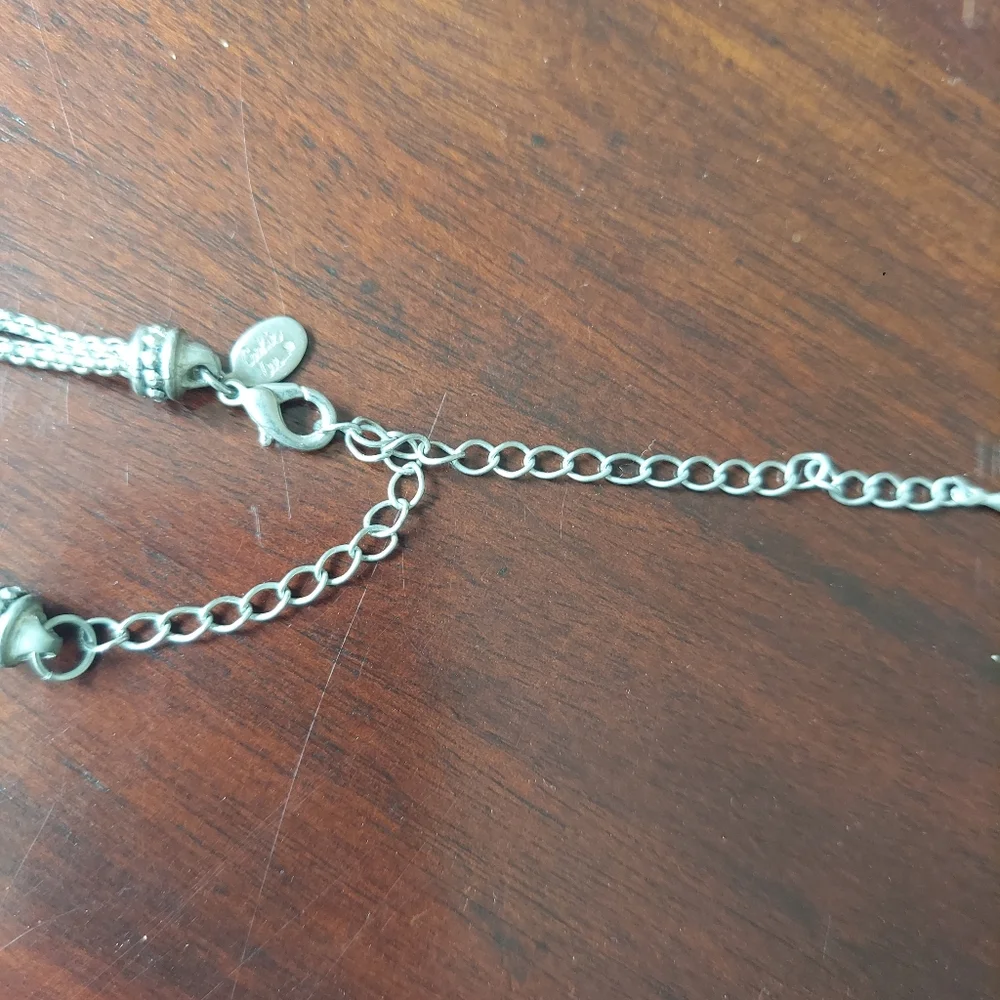 Vintage Cookie Lee Faux Diamond Necklace Silvertone - Picture 5 of 14